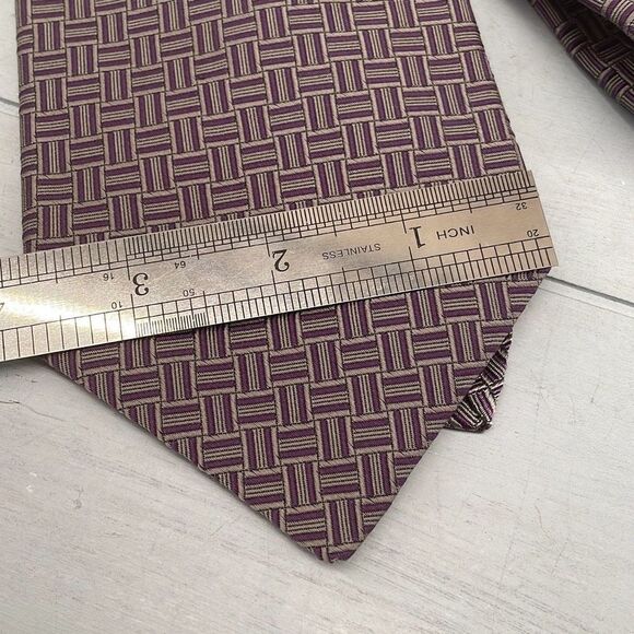 Brooks Brothers‎ Ties For Mens Wide Violet Gray Geometric Wide Golden Fleece USA - Picture 6 of 8